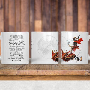 Arte Caneca São Jorge