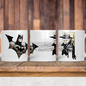 Arte Caneca Batman e Coringa estilo clássico