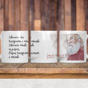 Arte Caneca Dia do Professor - Caneca Paulo Freire